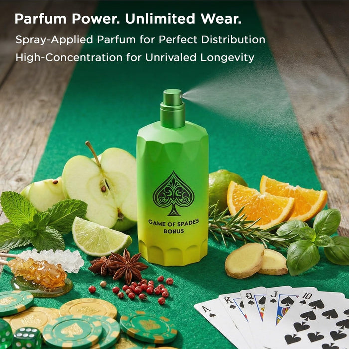 Jo Milano Game of Spades Bonus Parfum 3.4 oz | Unisex Cologne and Perfume for Men and Women | Inspired by Pacific Chill